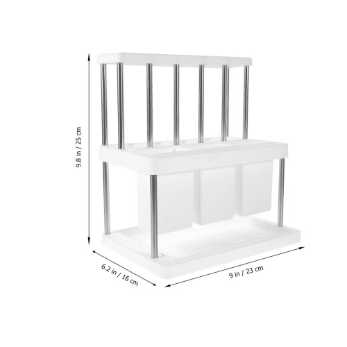 Storage Rack Bestekorganisator Besteckhouder Wit 1