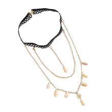 Bohemian Zwarte Shell Body Leg Chain Elastische Beenversiering