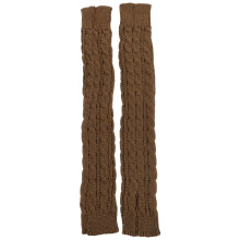 1Paar Winter Gebreide Arm Sleeves Dames Halve Vingers Khaki