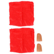 1Set Close-Up Goochelprops Zijde Sjaal En Plastic Vingerhoed