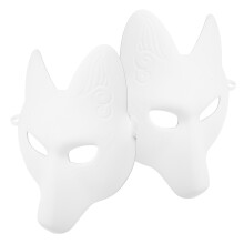 2 lege ongeverfde dierenmaskers volwassenen, DIY halloween
