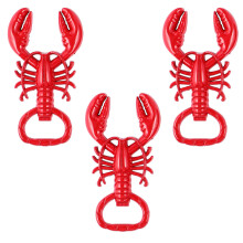 3St Zinclegering Bierflesopener Met Leuk Krabvormig Ontwerp Rood