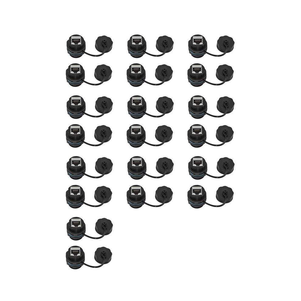 Photos - Cable (video, audio, USB) 20PCS RJ45 Panel Mount Coupler, IP68 Shielded Industrial Panel Mount Ethernet LAN Through Connector for CAT6/CAT5E/CAT5