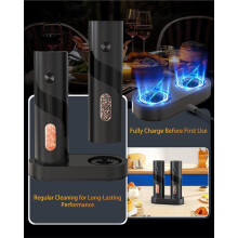 Electric Rechargeable Salt and Pepper Grinder Set Top-Refill Automatic Pepper Mill Grinder with Charging Base