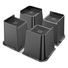 6 Pulgadas de Altura Trapezoidal en Forma de L Media Puntas Superiores Tira de Goma Inferior Elevador de Cama King Elevador de Muebles de 4 Piezas