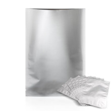 100pcs Silver Matte Aluminum Foil Flat Bags - Heat Sealing Multipurpose Storage Pouch for Cosmetics, Spices, Snacks