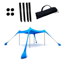 Beach Tent Beach Canopy with Sandbags Ground Pegs & Stability Poles Outdoor Shade Camping Sun Shelter for Camping Trips
