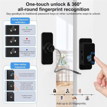 2 Pcs Fingerprint Refrigerator Lock Child Safety No Drill 20 Users Biometric Lock for Adults Teens , Emergency USB
