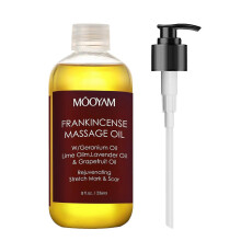 PURE Frankincense Scar and Stretch Massage Oil for Massage Therapy- Invigorating, Refreshing, and Relaxing - Massage, Made with Natural Oils - for All