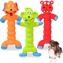Dog Squeaky Toys Interactive Dog Toys - 3 Pack Rubber Chew Toys for Indoor Dogs to Chase, Fetch and Exercise, Medium & Large Dogs Toys for Boredom Rel