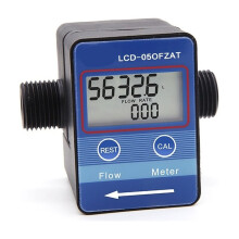 LCD Gear Digital Current Meter High Accuracy Digital Liquid Sensor Oil Water Milk Syrup Current Meter, BSP, G1/2