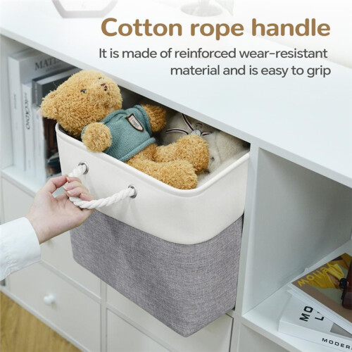 Storage Bins,Fabric Storage Basket with Handles, Foldable Boxes Organizer for Shelf Baskets for Home, Clothes 2