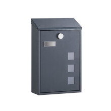 Wall-Mounted Mailbox - Copper Core - Black - Swivel Cap and Viewing Windows