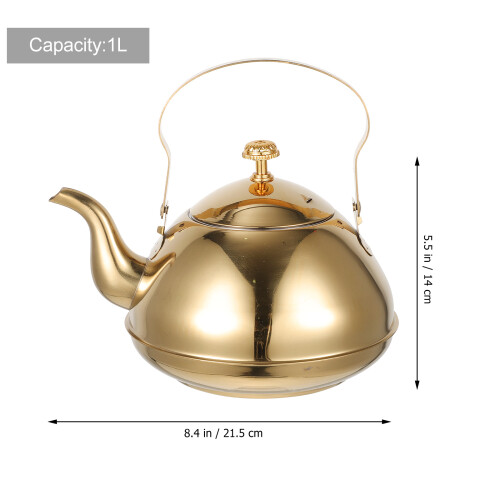 Gouden Rvs Theepot Met Ingebouwde Theefilter 1