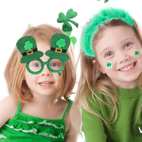 1 set st. patricks day bril en haarband, feestdecoraties 2