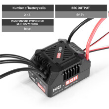 HG-80A Waterproof Brushless ESC 80A Electronic Speed Controller for 1/10 RC Car Truck Vehicle, XT60 Plug Black
