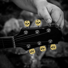 6St Gitaar String Tuning Pegs Gouden Metalen Kop Voor Folk Gitaar