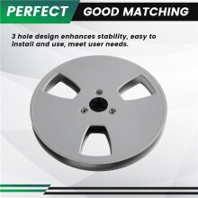 1/4 5 Inch 3 Holes Empty Tape Reel for ReVox Studer Recording Takeup Reel NAB-Hub Replacement with 2 Spacers Gray
