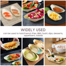 100pcs Disposable Wooden Boat Boards, Sushi Boat Trays, Japanese Snack Trays, Suitable for Family Restaurants
