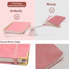 Spiral Notebook Journal with Dividers, 150 Page B5Leather College Ruled Organizer, Large Lined Journal for People Grey