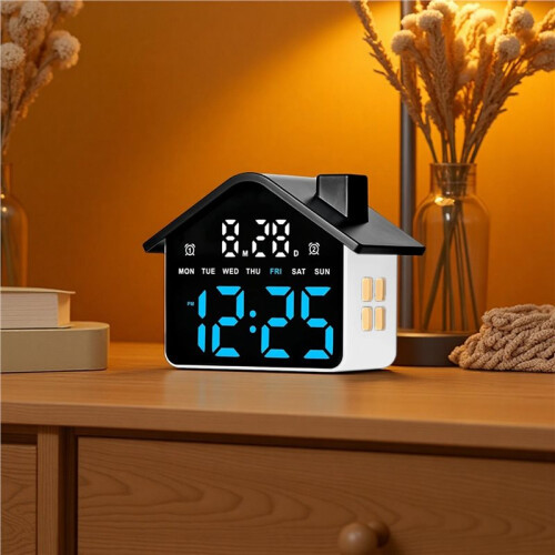 LED Digital Alert Clock with Voice Control,Night Light, Date Week Display,12/24H , USB Electronic Table Clock 1