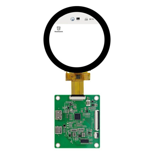 TFT LCD Round Display with -Compatible Driver Board IPS HD Circular Screen for Raspberry Pi 5/4B 2.76" 480x480