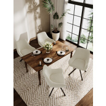 (Ivory, Set of 4) GOEURVANT Dining Chairs
