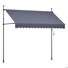 Store Banne Manuel Rétractable-Duoku-3 m (118 po)-Idéal pour Terrasse ou Balcon-avec Manivelle et Hauteur Ajustable-Gris Foncé
