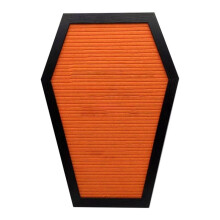 Coffin Letter Board with and Seasons Emojis Wooden Frame, Halloween Decoration Gothic Decor Spooky Gift Orange