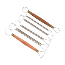 6pcs Stainless Steel Clay Sculpture Scraper Ceramic Finishing Blank Tool DIY Pottery Fine Carving Oil Clay Model Scraper