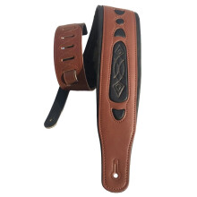 Sangle de Guitare en Cuir Ajustable Douce Élargie Épaissie Durable pour Guitare Électrique Acoustique Basse Guitare en Bois