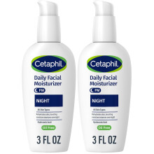 Cetaphil Night Moisturizer for Face, Hydrating Facial Moisturizer with Hyaluronic Acid, All Skin Types, Lightweight and Non-Comedogenic, 3oz, 2 Pack