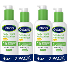 Cetaphil Daily Facial Moisturizer SPF 15, 4 Fl Oz, Gentle Facial Moisturizer for Dry to Normal Skin Types, No Added Fragrance, (Pack of 4)