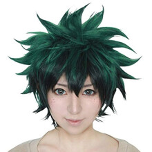 Midoriya Izuku Character Modeling Wig Anime My Hero Academy Male Lead Role Spiky Hair Stage Cosplay Headwear Gradient Short Hair