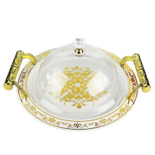 Fruit Dessert Tray with Handles Round Serving Tray for Countertop Coffee Table Home Bedroom Kitchen