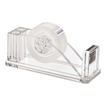 Acrylic Tape Dispenser, Office Transparent Tape Dispenser, Non-Skid Tape Cutter Holder for Single Handed Dispensing