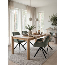 (Light Grey, Set of 6) Velvet Swivel Dining Chairs with Armrest, Metal Legs - GOEURVANT