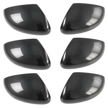6X for  Fit Jazz 2020 2021 ABS Carbon Fiber Rearview Side Door Mirror Cover Car Exterior Accessories