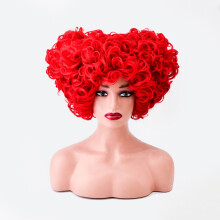 (red) Red Queen Love Cosplay Wigs Christmas Halloween Party Anime Alice's Adventures in Wonderland Role Playing Prop Wig
