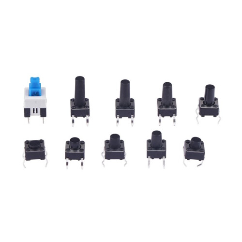 180 Pcs Tactile Push Button  Kit - 6mm/7mm SMD Momentary Tact  Assortment, Electronic Components