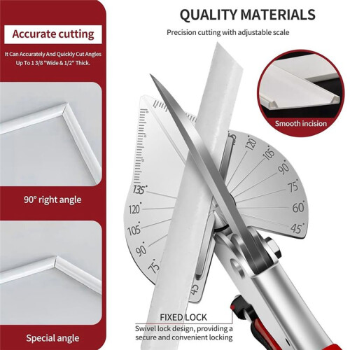 Multi Angle Miter Shears Miter Scissors for Soft-Wood Plastic PVC Moulding Shoe Molding Angular Trim Cutter Tool