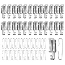 100 Unidades de Clipes e EspaçAdores para Telhado de Cabo de Calor, Ganchos e EspaçAdores para Cabos de Degelo de Metal Ajustados para Calha Externa