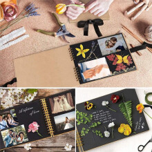 DIY Scrapbook Album, 11.4 X 8.5Inch 80 Pages Photo Album Scrapbook Thick DIY Scrap Book for Graduation Gift, Yellow