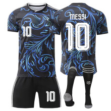 (18(100-110CM)) Black AFA Sport Socks Get Free Print #10 MESSI Black T-shirt & Shorts