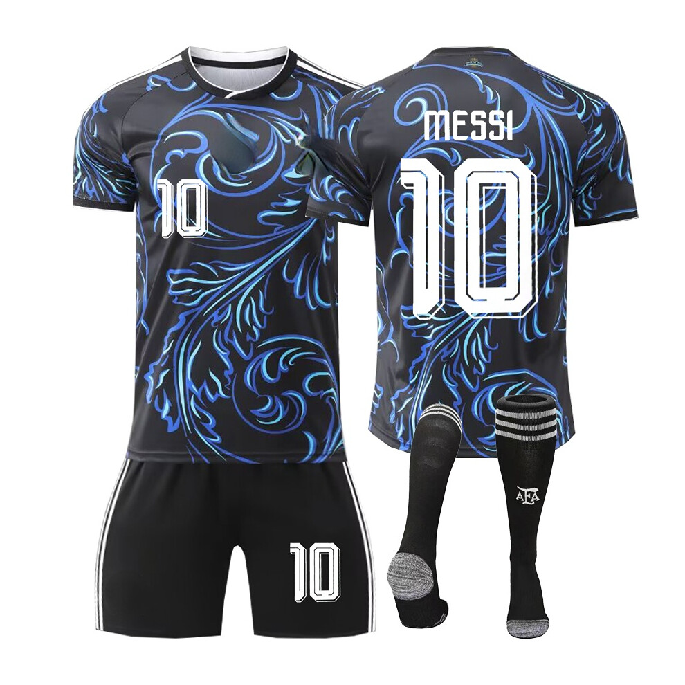 (26(140-150CM)) Black AFA Sport Socks Get Free Print #10 MESSI Black T-shirt & Shorts