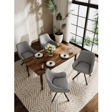 (Dove Grey, Set of 6) GOEURVANT Swivel Dining Chairs