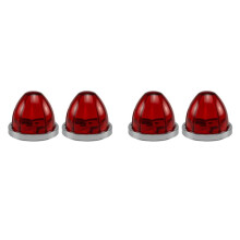 4 Stuks Watermeloenverlichting LED Zijmarkeringslicht Richtingaanwijzer Remlicht Vrachtwagen Aanhanger Onder Gloeiende Wiellichten A