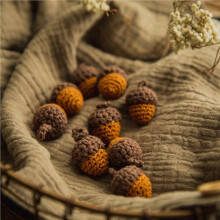 50Pcs Handmade Yarn Crochet Pine Cones Acorns for DIY Keychain Bag Pendant Clothing Accessories