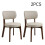 Living And Home 2Pcs Beige Upholstered Dining Chairs, Walnut Rubber Wood Frame Kitchen Side Chairs 1