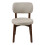 Living And Home 2Pcs Beige Upholstered Dining Chairs, Walnut Rubber Wood Frame Kitchen Side Chairs 3